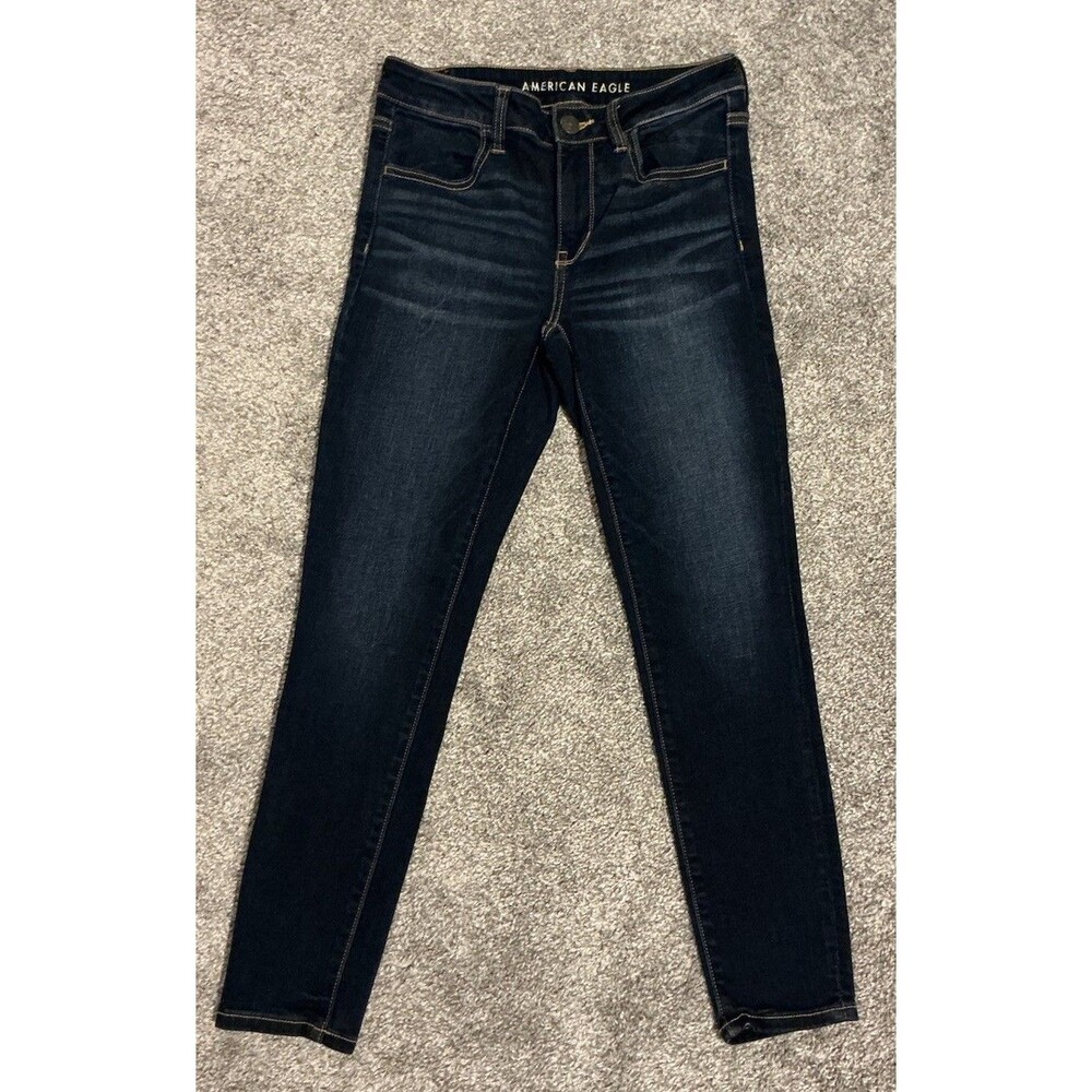 American Eagle Stretch Jegging Blue Denim Dark Wash Jeans Women Sz 8